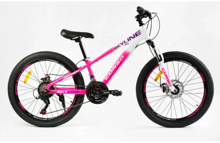 Підлітковий велосипед Corso Skyline SL- 24589 24" XXS рожево-білий