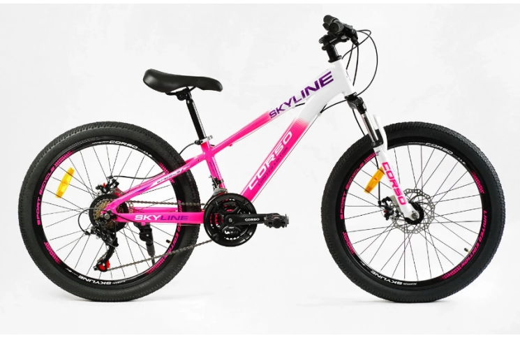 Детский велосипед Corso Skyline SL- 24589 24" XXS розово-белый