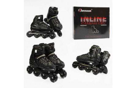 Ролики 12540-9 M розмір 35-38 (6) колеса PU, устілка 20-23 см, d – 72 мм, алюмінієва рама, підсвічування коліс, підшипник ABEC-7, в сумці