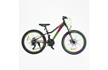 Підлітковий велосипед Corso Gravity GR-24617 24" XS зелено-чорний
