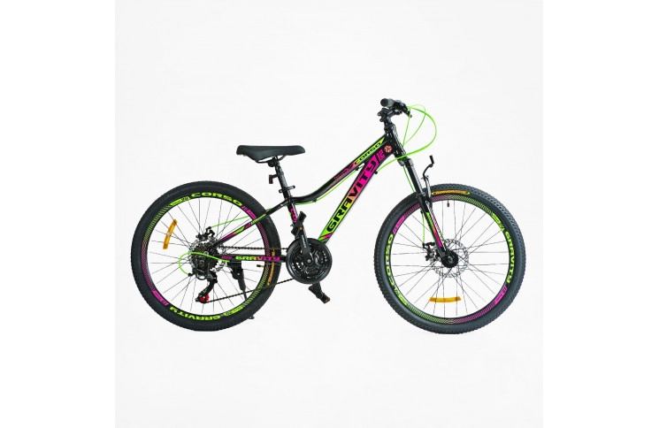 Подростковий велосипед Corso Gravity GR-24617 24" XS зелёно-черный