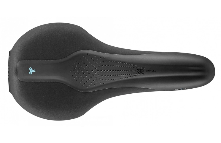 Седло Selle Royal SCIENTIA M1 Moderate, 3D skingel, обивка Black Gummy/Black mokka, 289х141мм, 425г, рейлы сталь + Curva suspension, unisex, черное