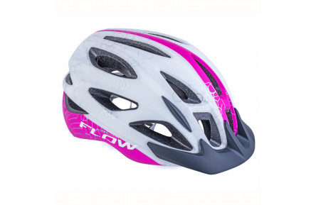 Шлем Author Flow Inmold X9, размер: 58-61 cm, цвет: белый/неоново розовый
