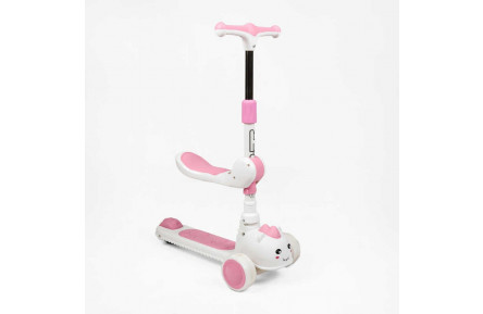 Самокат триколісний з сидінням "Skyper" S-5806-32 (8) колеса PU 125х40мм зі світлом, музика та підсвічування платформи, кермо складне, в коробці