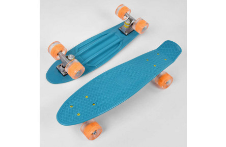 Скейт Пенни борд 3131 Best Board, БИРЮЗОВЫЙ, доска = 55см, колеса PU со светом, диаметр 6 см