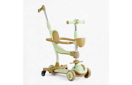 Самокат 5в1 "Skyper" GL-09813 PU колеса 125х40мм со светом, УКР. МУЗЫКА и подсветка платформы, с ДОП. КОЛЕСАМИ, защитный бампер