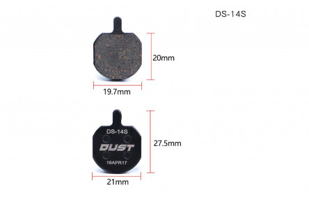 Гальмівні колодки DUST DS-14S для Hayes Sole hydraulic, MX2-4, GX2, CX5, Bengal HELIX3, HELIX5