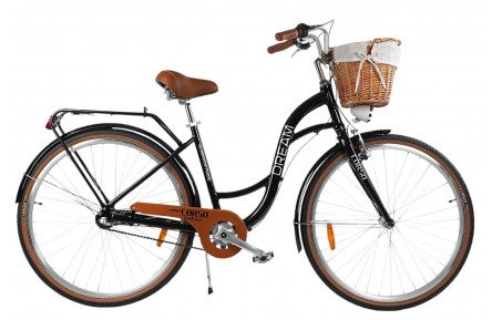 Велосипед Corso Dream DM-28605 18" чорний Shimano Nexus-3, 3 швидкості, алюмінієва рама, кошик, фара