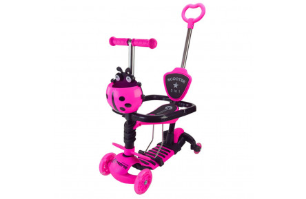 Самокат дитячий 3-х колісний Scooter Children's SC2501(Pink) 3в1 колеса що світяться, рожевий