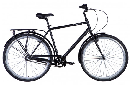 Велосипед ST 28" Dorozhnik COMFORT MALE рама- " с багажником задн St с крылом St 2024 (чорний (м)) 