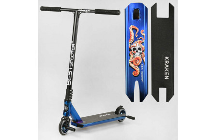 Самокат трюковий KR-71078 Best Scooter "Kraken" HIC-система, ПЕГИ, алюміній, АНОДОВАНИЙ, колеса PU 110мм, кермо 58 см