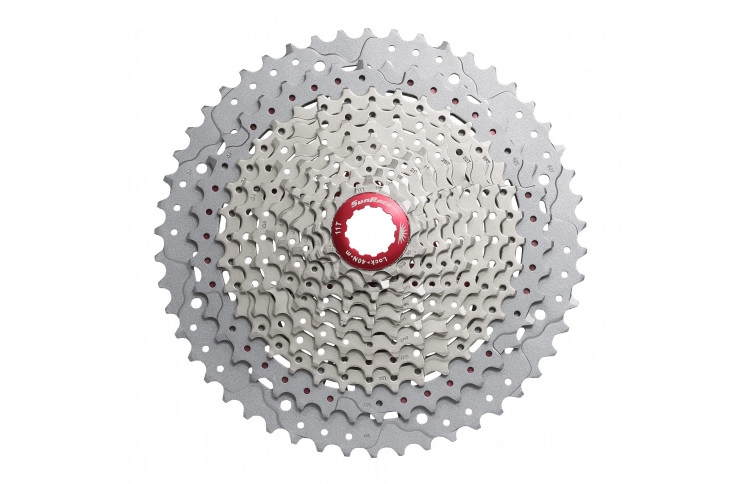 Касета 11-k 11-51T SUN RACE MX8 MTB, алюмінієвий павук, Metallic Silver