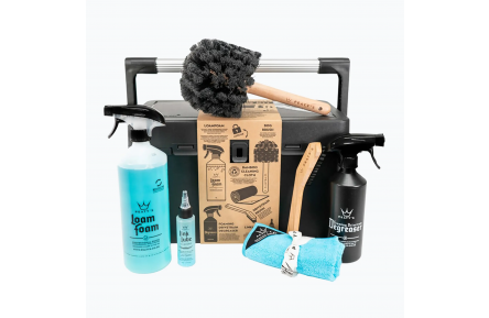 Набор для мойки Peaty's Cleaning Kit, шампунь 1L / дегризер 500ml / щетка 2шт / полотенце микрофибра / смазка цепи 120ml, All-Weather