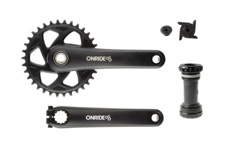 Шатуни ONRIDE Solo Pro 1150, Hollowtech, 170 мм, 34Т, Direct Mount, на 11 шв., з кареткою, чорний