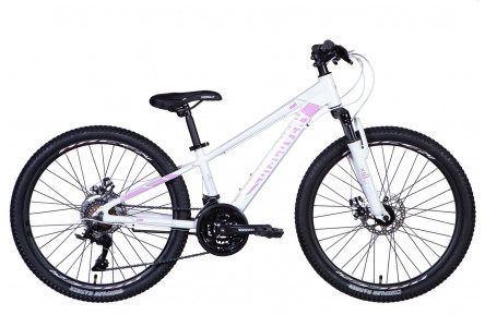 Велосипед AL 24" Discovery QUBE AM DD рама-" 2024 (біло-рожевий (м))