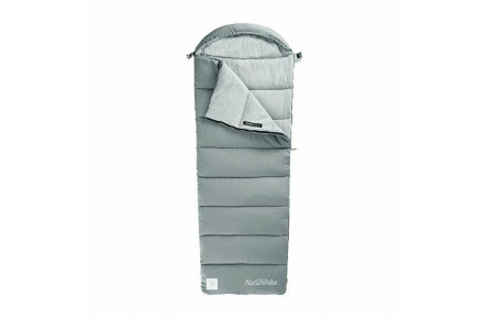 Спальник с капюшоном Naturehike M400 NH20MSD02, (1°C), правый, серый
