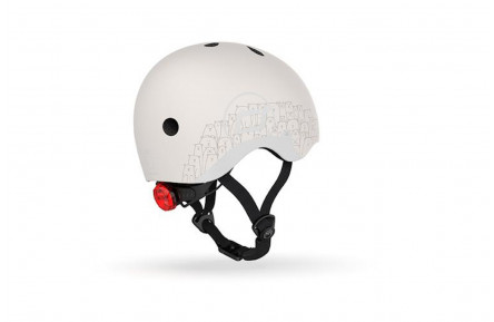 Шолом захисний дитячий Scoot and Ride, світловідбиваючий світло-сірий з ліхтариком 45-51см