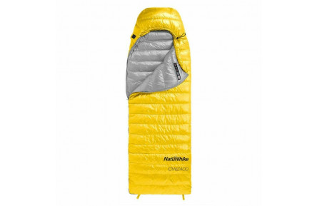 Спальник з натуральним пухом Naturehike CWZ400 NH19W400-Z, (7°C), p-р L, жовтий