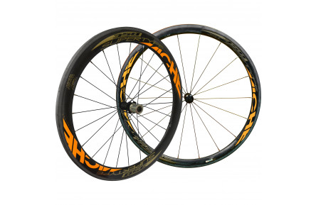 Miche комплект коліс Supertype 358 Shimano, повний карбон (трубка), чорний/золотий -1541000000000