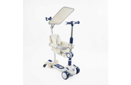 Самокат 5в1 "Skyper" FJ-59060 (4) колеса PU125х40мм зі світлом, укр озвучування та підсвічування платформи,с ДОП. КОЛЕСАМИ, захисний бампер, в коробці