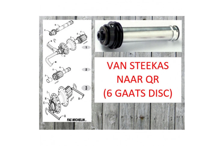 Задня втулка Miche adaptor voor steekas naar QR DX m/disc