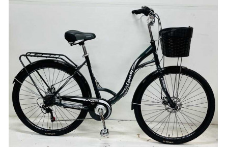 Велосипед міський Corso Liberty 28" LR-28193 + КОШИK, ТЕМНО-ЗЕЛЕНИЙ, сталь 20"