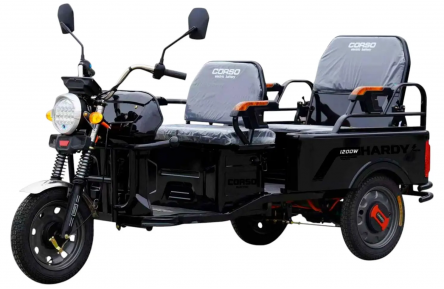 Електричний вантажний трицикл Corso Hardy-L HL-914075 (1200Вт літій-залізо-фосфатний LFP 72В 36Аг) 12" чорний