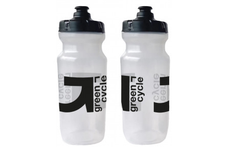 Фляга 0,6 Green Cycle GBT-516 с увеличенным клапаном, прозрачная с черным