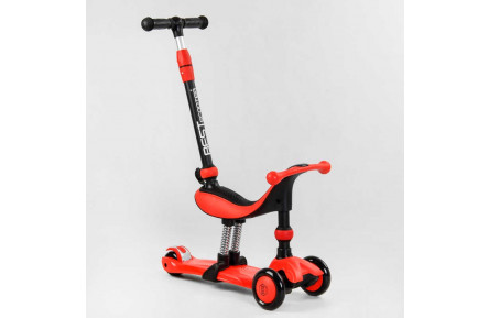 Самокат-велобег 3в1 трехколесный BS-71899 Best Scooter, 3 колеса PU со светом, сиденья, амортизаторы, родительская ручка