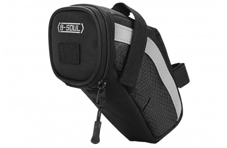 Велосумка подовжена під сідло BC-BG166 14*13*9cm чорний