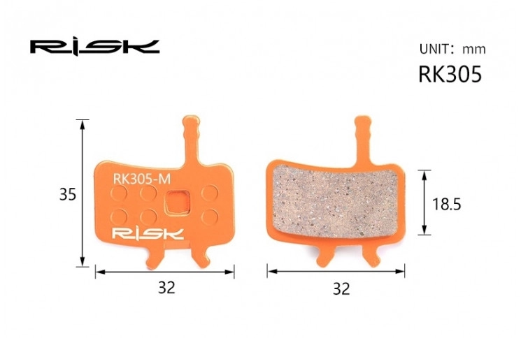 Колодки гальмівні полуметал disc RISK RK305-S AVID BB7，Juicy3/5/7