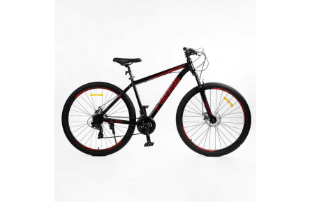Велосипед Corso 29" Genesis GN-29867 ЧОРНО-ЧЕРВОНИЙ, сталь  19"