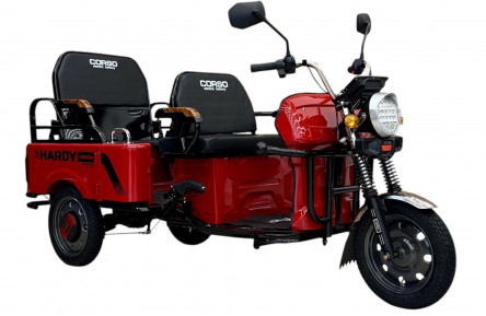 Электрический грузовой трицикл Corso Hardy HR-640050 (1200Вт графеновый аккумулятор 60В 38Ач) 12" красный