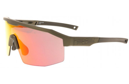 Окуляри R2 GAIN khaki (TR90), лінза red (HD), покриття black/red full revo, кат. 3
