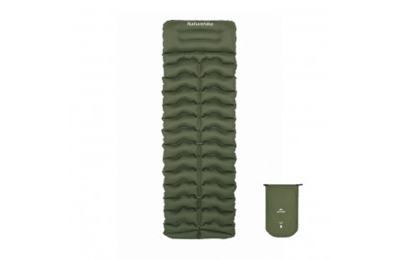Матрац туристичний надувний одномісний Naturehike CNK2550WS019, 200x60x9.5 см, зелений, прямокутний із мішком для надування