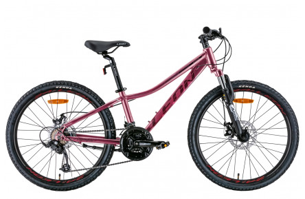 Велосипед 24" Leon JUNIOR AM DD 2022 (рожевий з чорним (м))