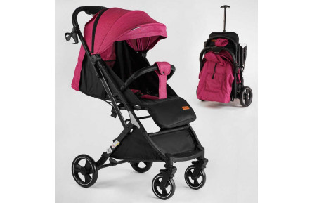 Візок прогулянковий дитячий "JOY" Comfort L-20115 колір РОЖЕВИЙ, рама сталь з алюмінієм, футкавер, телескопічна ручка