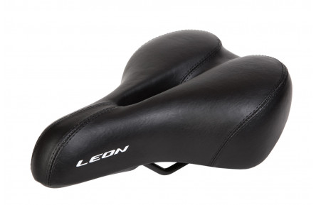 Седло комфортное с отворотом и амортизаторами 258*184 K.San YBT-7198 с логотипом LEON черный (черный)