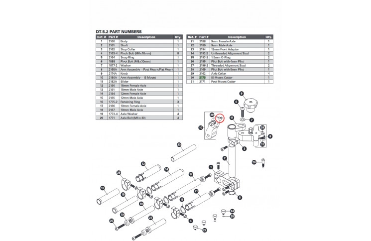 Фреза Park Tool 2179 для торцовки крепления дискового тормоза,Is Mount для DT-5.2