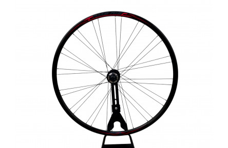 Колесо переднє 28, обод AlexRims Comp Disc, 622x19 FV, втулка Merida, дискові гальма (6 болтів) під ексцентрик 32 спиць (нержавійка) Чорні