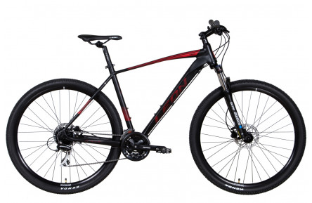 Велосипед 29" Leon TN-80 AM Hydraulic lock out HDD 2022 (чорний з червоним (м))