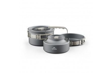 Набір посуду (каструля, сковорідка, чайник) Naturehike CNK2450CF010, алюміній