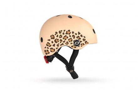 Шолом захисний дитячий Scoot and Ride, леопард, з ліхтариком, 45-51см
