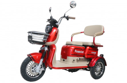 Электрический трицикл Corso Power Jet JT-611925 (1200Вт графеновый 72В 28Ач) 10" красный