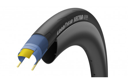 Покрышка 700x25C (25-622) GoodYear VECTOR 4Seasons tubeless comolete, folding, black, 120tpi