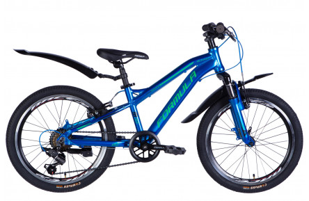 Велосипед AL 20" Formula BLACKWOOD Vbr FR рама-11" синій з зеленим 2026