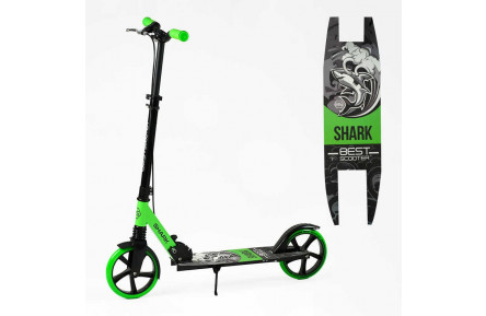 Самокат двухколесный "Best Scooter" SH-50730 "SHARK", с ручным тормозом, PU колеса 20 см