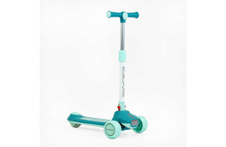 Самокат триколісний "Skyper" Y-70522 колеса PU 125х40мм зі світлом, музика та підсвічування платформи, кермо складне