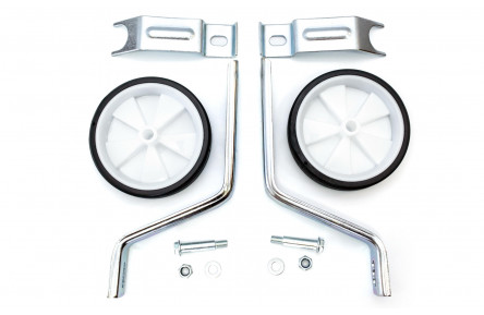 Опорные (тренировочные) колеса FSK-BH-204 для дет. вел. 14"-20" белые из черн. с фиксат. за перорами (белый с черным)