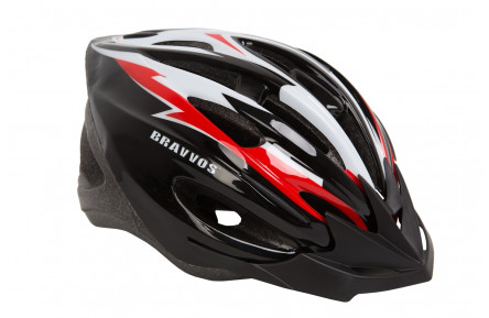 Шлем велосипедный HE 127 черно-бело-красный.